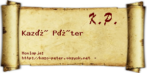 Kazó Péter névjegykártya