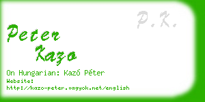 peter kazo business card